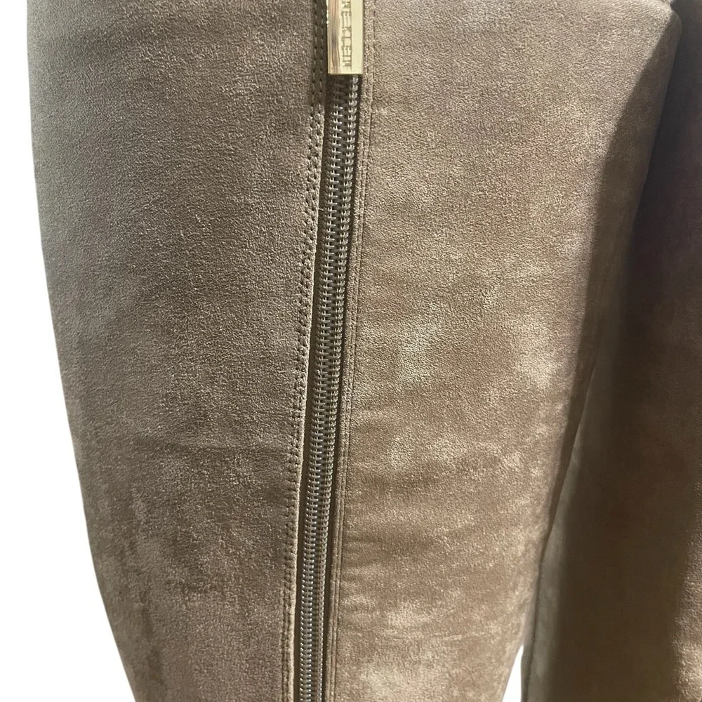 Anne Klein Tan Truffle Knee-High Block Heel Neutral Dress Boots sz 8.5W NIB